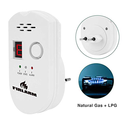 Firlarm - Detector de Fugas de Gas, Alarma de Gas LPG/Gas Natural/Ciudad, Monitor de Gas metano propano butano