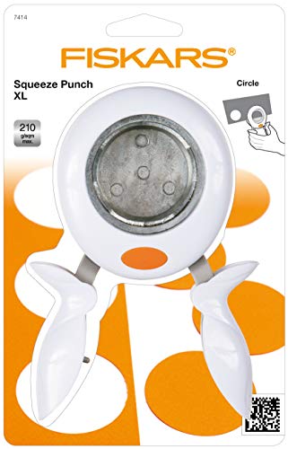 Fiskars Alicates perforadoras, Círculo, Ø 5 cm, Para diestros y zurdos, Acero de calidad/Plástico, Blanco/Naranja, XL, 1003886