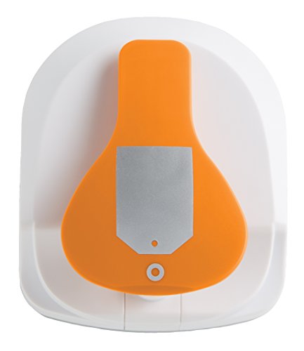 Fiskars Perforadora de etiquetas 3 en 1- Sencilla, para etiquetas (5 x 7.5 cm), con 20 ojetes, Acero de calidad/Plástico, Blanco/Naranja, 1016266