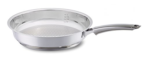 Fissler crispy steelux premium / Sartén de acero inoxidable (Ø 28 cm) Sartén sin revestimiento, fritura baja en grasa - todos los tipos de estufas también de inducción