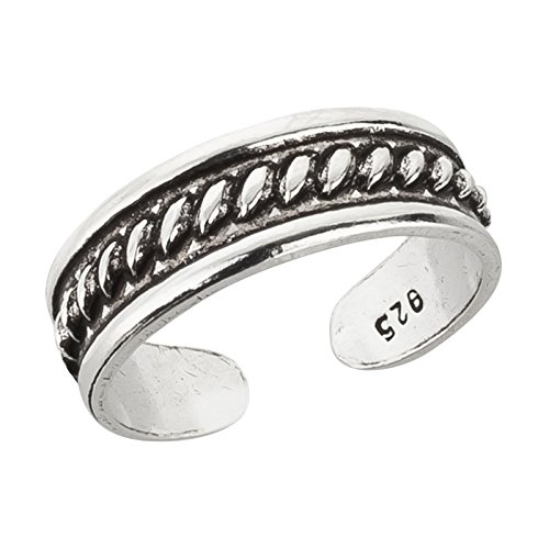 FIVE-D SL-Silver - Anillo para dedo del pie con puntales transversales (tamaño ajustable, plata de ley 925, paquete de regalo)