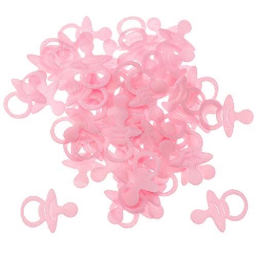 FLAMEER 100 Piezas Confeti de Chupete para Baby Shower para Obsequio de Caramelos Hecho a Manos Decoración Colgantes - Rosa