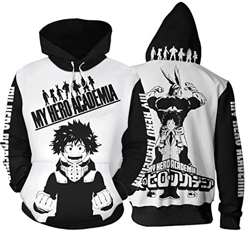 FLYCHEN Mujer Sudaderas con Capucha Manga Japonesa My Hero Academia Impresión 3D All Might Manga Larga - Logo 14 - L