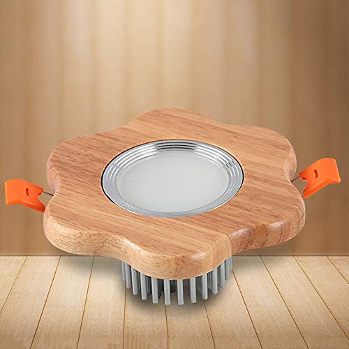 Focos nórdicos de madera maciza Focos modernos Luces LED empotradas en el techo COB Luz ultrafina antideslumbrante Sala de estar Pasillo Fondo Lámpara de pared Iluminación (Color : Luz neutra-5w)