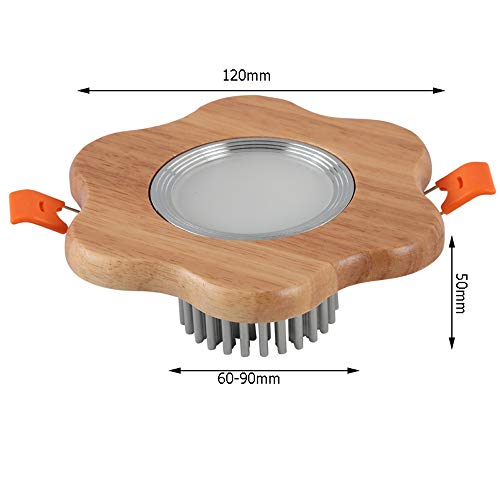 Focos nórdicos de madera maciza Focos modernos Luces LED empotradas en el techo COB Luz ultrafina antideslumbrante Sala de estar Pasillo Fondo Lámpara de pared Iluminación (Color : Luz neutra-5w)