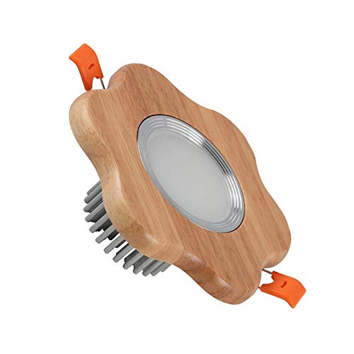 Focos nórdicos de madera maciza Focos modernos Luces LED empotradas en el techo COB Luz ultrafina antideslumbrante Sala de estar Pasillo Fondo Lámpara de pared Iluminación (Color : Luz neutra-5w)