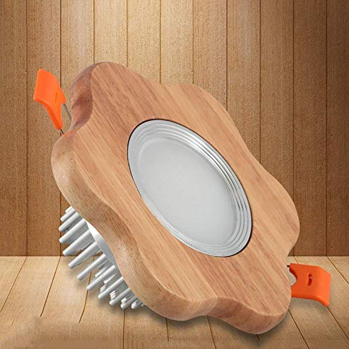 Focos nórdicos de madera maciza Focos modernos Luces LED empotradas en el techo COB Luz ultrafina antideslumbrante Sala de estar Pasillo Fondo Lámpara de pared Iluminación (Color : Luz neutra-5w)