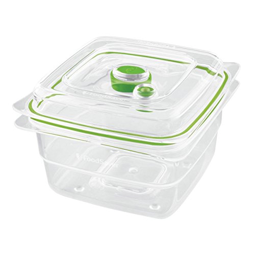 FoodSaver FFC005X Recipiente para envasar al vacío, 1,1 L, 1.2 litros, 0 Decibelios, Plástico, Transparente y verde