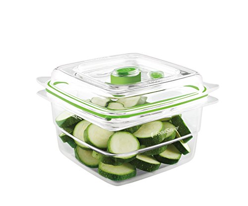 FoodSaver FFC005X Recipiente para envasar al vacío, 1,1 L, 1.2 litros, 0 Decibelios, Plástico, Transparente y verde