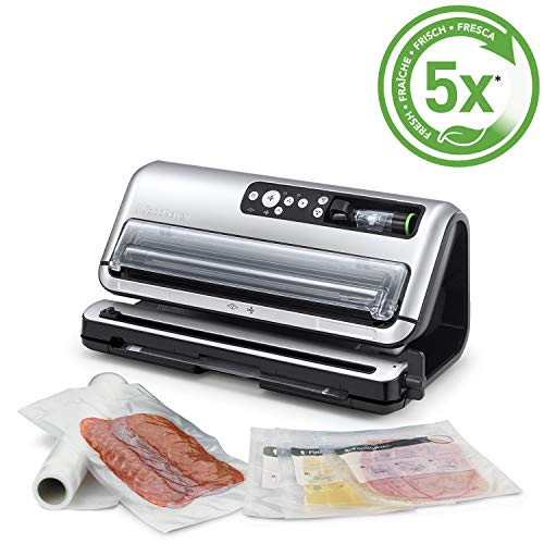 FoodSaver FFS006X-01 Envasadora al vacío, 125 W, Acero Inoxidable, Gris y negro