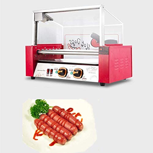 For girar perritos calientes de salchichón Horno Máquina-7 Tubos, hogar de la máquina del perrito caliente for los niños y adultos dual de control de temperatura Jamón Salchicha de la máquina del perr