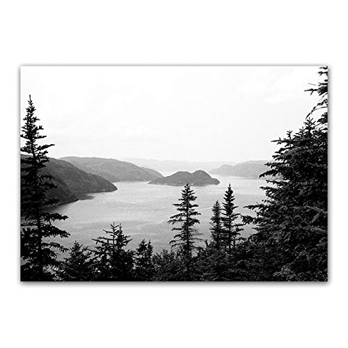 Forest Ocean Scenery Art Canvas Oil Painting Poster Printing Modern Living Room Decoración del hogar Pared 21x30cm