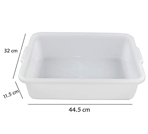 Fosly Blanca Barreño Plastico Rectangular Grande, Barreño para la Ropa, Paquete de 4