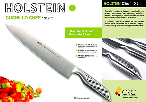 FranquiHOgar Set DE 4 Cuchillos Holstein: Chef XL, Panero, Jamonero, Puntilla + Cuchillo pelador de Regalo