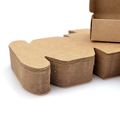 Freahap 50pcs Caja de Regalo Cuatro Tamaños Cajas de Papel Kraft para Jabón Cajas de Pastel Envoltura de Postre XL