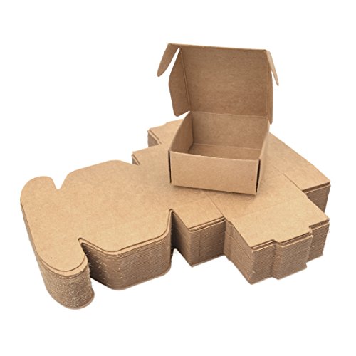 Freahap 50pcs Caja de Regalo Cuatro Tamaños Cajas de Papel Kraft para Jabón Cajas de Pastel Envoltura de Postre XL