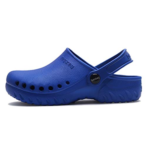 Freahap Zuecos Sanitarios, Zuecos de Trabajo Unisex de EVA, Chanclas Zapatillas de Médicos Enfermeras Antideslizante, Ultra Ligero y Cómodo Azul 43-44