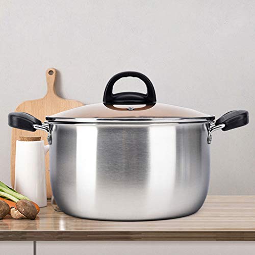 FREEDOH Acero Inoxidable De Cocinero Stock Pot Leche Sartén Antiadherente con Tapa De Vidrio Adecuados para Los Tipos De Las Fresas De Leche Hirviendo, Salsa, Salsas, Pasta, Fideos,24cm