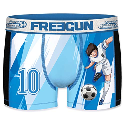 FREEGUN PK2211-S Calzoncillo Boxer Captain (Súper Campeones Benji) -Modelo Oliver Atom/Tsubasa Ozora-Microfibra-92% poliéster, 8% Elastano, Set 2pcs Pk2211, S para Hombre