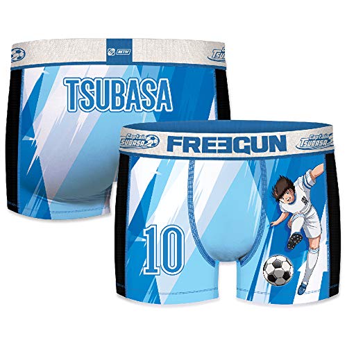 FREEGUN PK2211-S Calzoncillo Boxer Captain (Súper Campeones Benji) -Modelo Oliver Atom/Tsubasa Ozora-Microfibra-92% poliéster, 8% Elastano, Set 2pcs Pk2211, S para Hombre