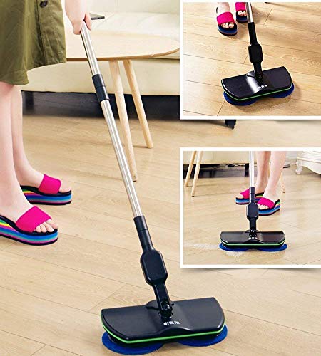 Fregona Giratoria Eléctrica Eléctrica De Limpieza Fregadora De Mano Spinning Mop Recargable Limpiador De Piso Con Motor Con 4 Piezas Yellow Pad 2 Piezas Blue Pad