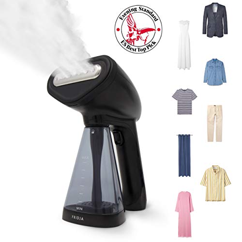 Fridja f10 Handheld Clothes Steamer, 1500W Potente vapor de tela, Steam de viaje portátil, Steam Iron, perfecto para el hogar y el viaje - Negro