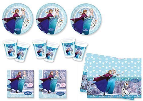 Frozen Ice Skating - Partyset (24 platos, 24 vasos, 40 servilletas, 1 mantel)