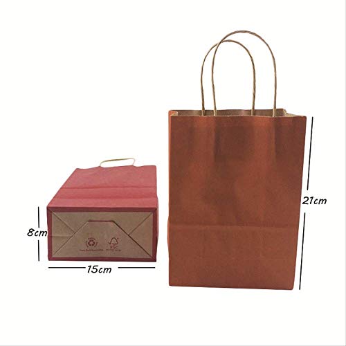 FSYX Bolsa de regalo 40PCS  Fashionable kraft paper gift  bag with handle/shopping bags/Christmas brown packing bag/Excellent quality 21X15X8cm 15x21cm Mix colors