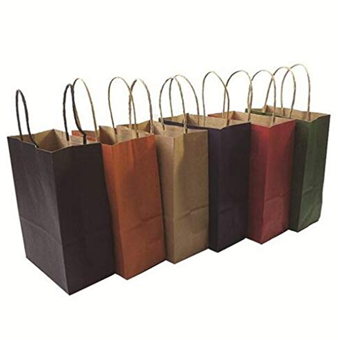 FSYX Bolsa de regalo 40PCS  Fashionable kraft paper gift  bag with handle/shopping bags/Christmas brown packing bag/Excellent quality 21X15X8cm 15x21cm Mix colors