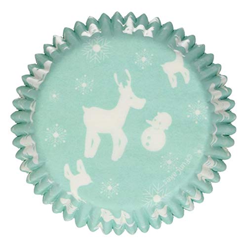 FunCakes FC4208 48 Cápsulas Winter Wonderland para Hornear Cupcakes o Magdalenas de Papel Extra Resistente y Antigrasa