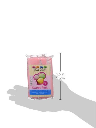 FunCakes Fondant para Cubrir Tartas, Cupcakes, Galletas o Modelar color Rosa: Sabor Vainilla, Flexible, Sin Gluten, Halal, Kosher D, Apto Véganos, 250g, FC97250