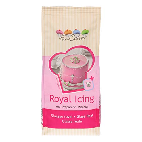 FunCakes Funcakes Preparado Para Royal Icing O Glasa Real Instantánea, Textura Ultra Fina, Extra Blanca 450 g