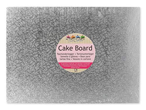 FunCakes - Tabla para cake (40 x 30 cm), color plateado