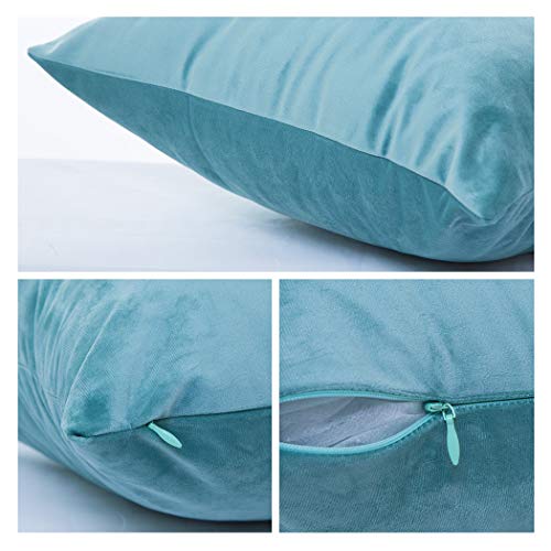 Funda De Almohada De Terciopelo Cuadrado45x45cm, 2 unidades,Terciopelo Suavey Decorativo, Lujosas Fundas De Almohada para sofá de salón o Dormitorio Con Verde claro