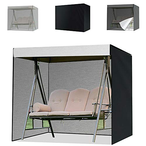 Funda para columpio de jardín de 3 plazas, impermeable, resistente al viento, resistente al agua, para jardín, patio, hamaca, cubierta para hamaca, columpio, cubierta para sombrilla