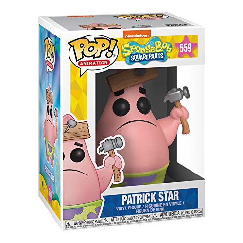 Funko- Pop Vinilo: Spongebob Squarepants S3: Patrick w/Board Figura Coleccionable, Multicolor (39553)