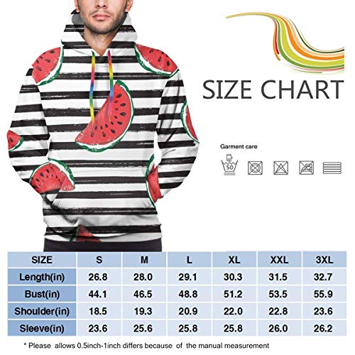 Funny Z Sudadera con Capucha para Hombre Sudadera con Capucha de melón de Agua Sudadera Informal con Capucha para Hombre Top Informal con Capucha, XL