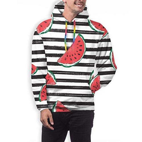 Funny Z Sudadera con Capucha para Hombre Sudadera con Capucha de melón de Agua Sudadera Informal con Capucha para Hombre Top Informal con Capucha, XL