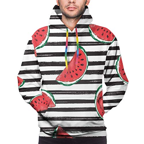 Funny Z Sudadera con Capucha para Hombre Sudadera con Capucha de melón de Agua Sudadera Informal con Capucha para Hombre Top Informal con Capucha, XL