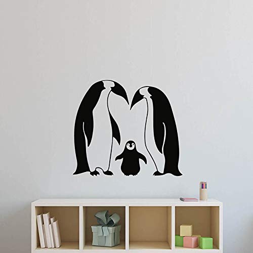 FXBSZ color personalizable pingüino madre hijo vinilo pegatinas de pared pegatinas personalizadas pegatinas de decoración del hogar pegatinas de pared de moda Púrpura 65 cm x 57 cm