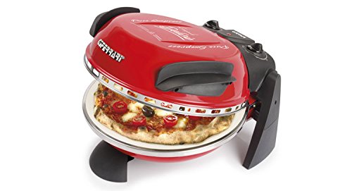 G3Ferrari Delizia G3 Ferrari Forno, Pizza Express Original con Placa de Piedra refractaria (ø 31 cm), Color, 1200 W, 1 Liter, 0 Decibeles, Acero Inoxidable, Negro, Rojo