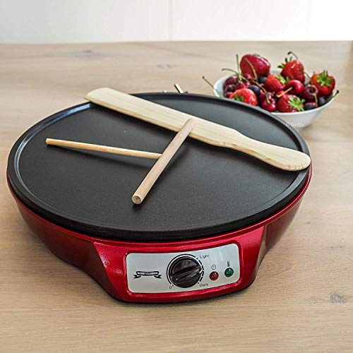 Gadgy ® Crepera Crêpes Maker | Diametro 30 cm 1000 W | | Plancha Anti Adherente | Temperatura Ajustable | Esparcidor y Espátula Incluido | Panqueques Tortitas Tortillas Wraps Bacón