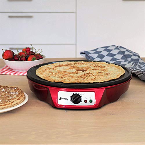 Gadgy ® Crepera Crêpes Maker | Diametro 30 cm 1000 W | | Plancha Anti Adherente | Temperatura Ajustable | Esparcidor y Espátula Incluido | Panqueques Tortitas Tortillas Wraps Bacón