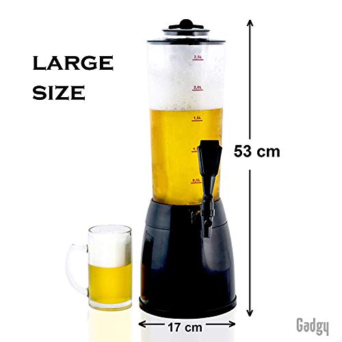 Gadgy ® Dispensador de Cerveza | 3,6 L. Bebidas Drink Dispenser | Compartimiento de Hielo Separado | 53 cm