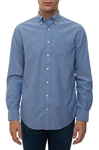 GANT The Broadcloth Reg BD Camisa Abotonada, College Blue, 4XL para Hombre