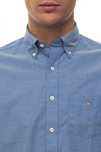 GANT The Broadcloth Reg BD Camisa Abotonada, College Blue, 4XL para Hombre