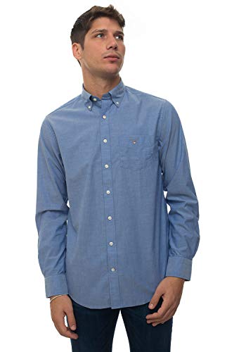 GANT The Broadcloth Reg BD Camisa Abotonada, College Blue, 4XL para Hombre