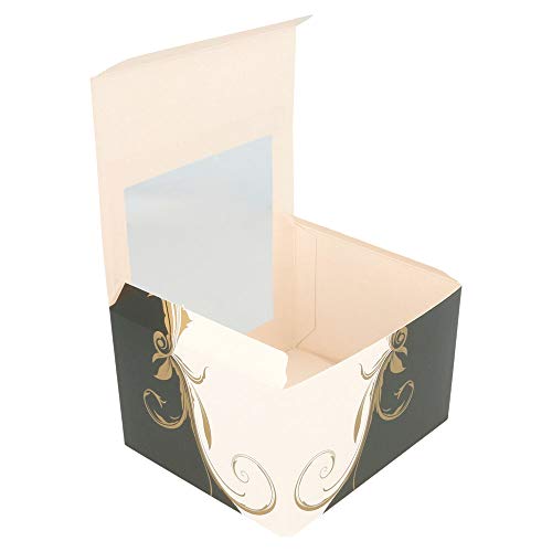 García de Pou 204.74 Cajas Pastelería con Ventana, 275 G/M2, 11 x 13 x 8 Cm, Set de 50, Blanco