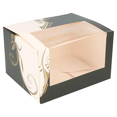 García de Pou 204.74 Cajas Pastelería con Ventana, 275 G/M2, 11 x 13 x 8 Cm, Set de 50, Blanco