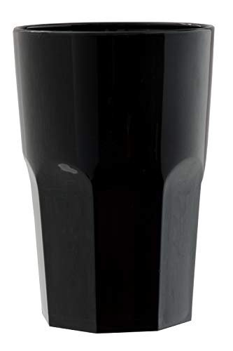 Garnet - Vaso reutilizable"Granity 40 Negro" – Juego de 6 piezas – Apto para lavavajillas – 40 Bordo/ 33 – 35 cl de servicio – Fabricado en Italia, plástico